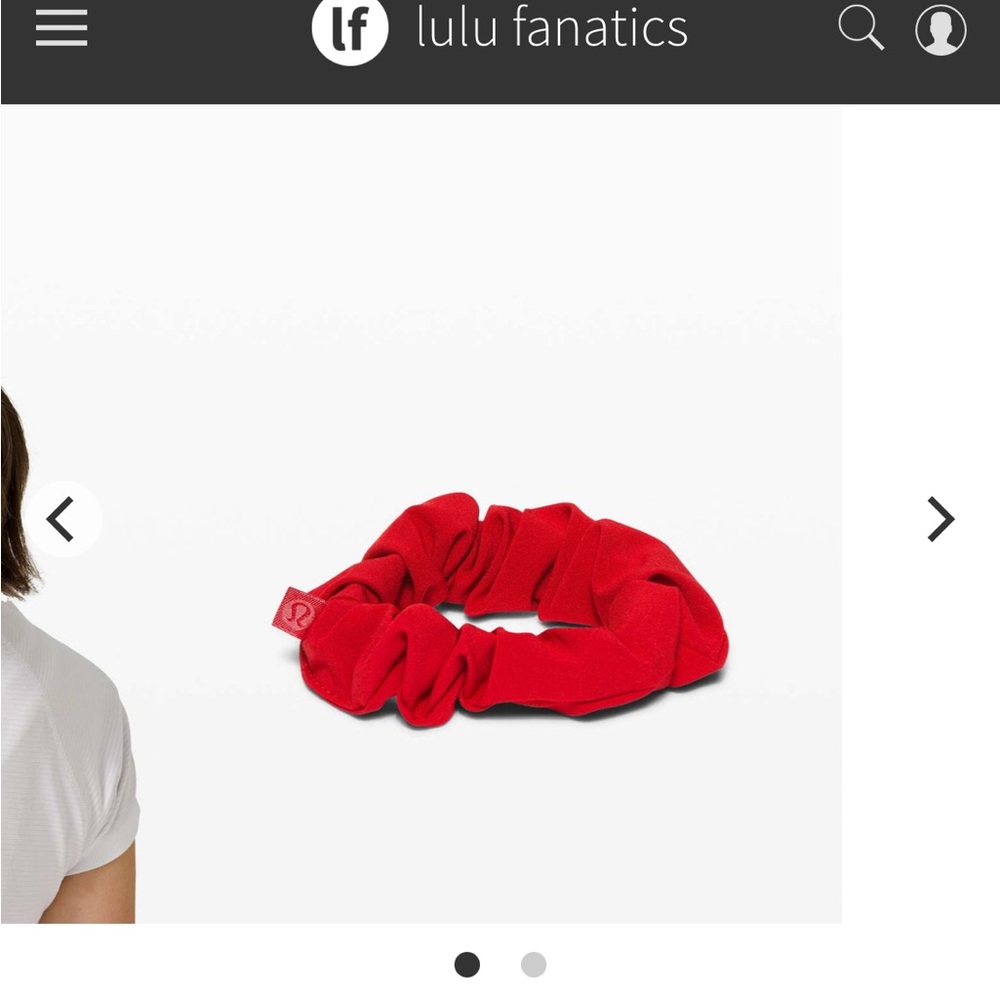 Dark red Lululemon uplifting scrunchie